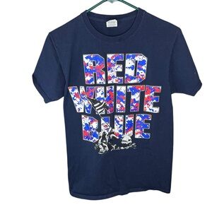 Patriotic Red White Navy Blue Graphic Tee